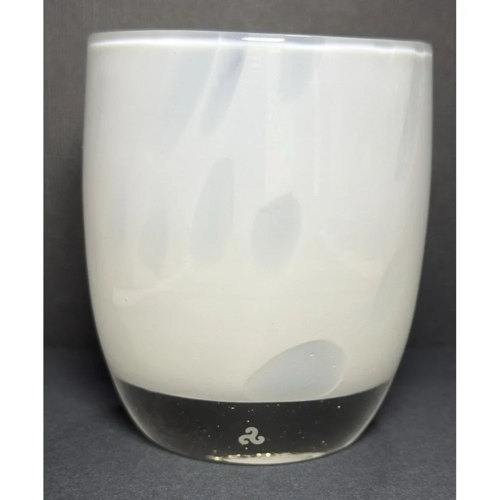 Glassybaby Candle Holder EMBRACE White Glass Votive‎ Holder Pre Triskelion 1956